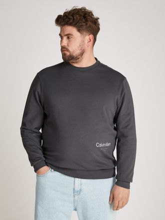 CK One Calvin Klein Sweatshirt BT_OFF PLACEMENT LOGO SWEATSHIRT, Herren, Gr. 3XL, grau (iron gate), Sweatware, Obermaterial: 100% Baumwolle, CALVIN KLEIN BIG & TALL, unif