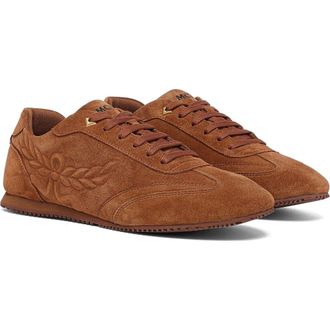 MCM Mens Federlite Lo Sneakers in Laurel Suede Leather in Cognac at Nordstrom, Size 41