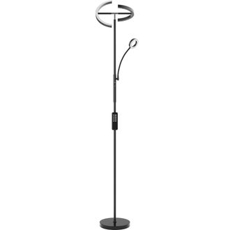 TecTake L&aacute;mpara de pie con led 20 w regulable y mando a distancia, negro