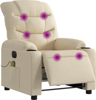 vidaXL Vidaxl - Sill&oacute;n Reclinable De Masaje El&eacute;ctrico Tela Color Crema