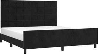 vidaXL Vidaxl - Estructura De Cama Sin Colch&oacute;n Terciopelo Negro 160x200 Cm