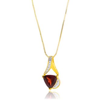 MAX + STONE 14k Yellow Gold Plated 8mm Cushion Cut Birthstone Solitaire Pendant Necklace