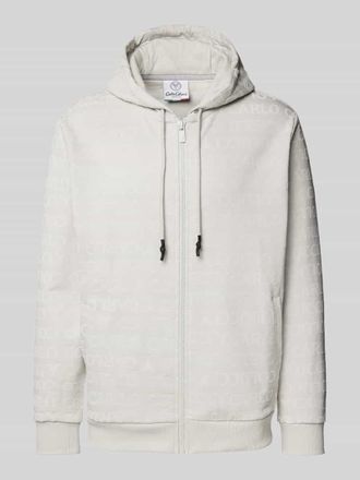 Carlo Colucci Sweatjacke mit Kapuze in Hellgrau, Gr&ouml;&szlig;e XXL