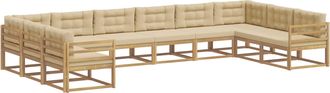 vidaXL Conjunto De Sof&aacute;s De Exterior 10 Uds. Y Beige Vidaxl