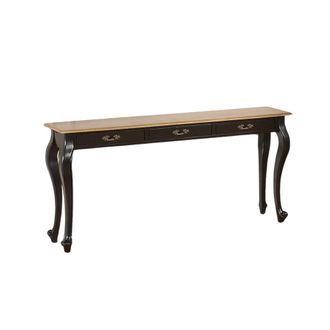 Robin des Bois Consola de 3 cajones con tablero de roble negra