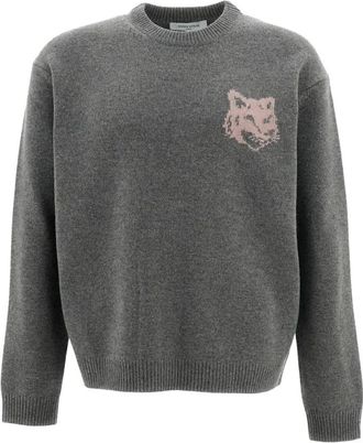 Maison Kitsun&eacute; Jersey con intarsia Fox Head - Knitwear - Hombre - Gris - S