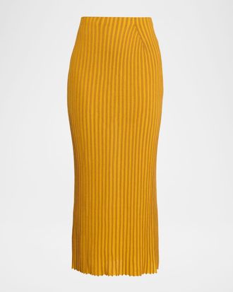 Gabriela Hearst Krause Striped Midi Skirt
