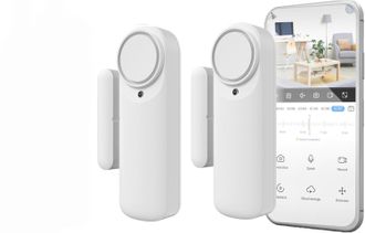 OEM Alarma Inteligente Wifi Para Puerta, Sensor Magn&eacute;tico, Inal&aacute;mbrica Con Aplicaci&oacute;n M&oacute;vil, Notificaciones En Tiempo Real, Bot&oacute;n Manual, Sirena De 100 Db