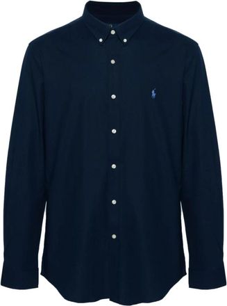 Polo Ralph Lauren Blauw overhemd - Heren - Casual Overhemden - Blauw - 2XL - Katoen - Overhemden