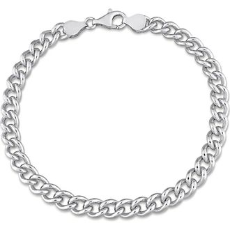 Delmar Sterling Silver Curb Link Chain Bracelet in White at Nordstrom Rack