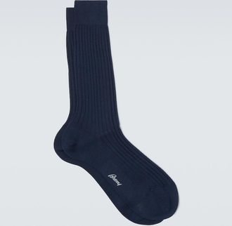 Brioni Ribbed-knit cotton socks