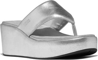FitFlop Fitflop Platfform Wedge Womens Silver Sandals - Size UK 8