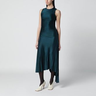 Victoria Beckham Twist dress in dark aqua green