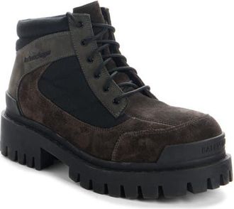 Balenciaga Combat Strike Low Boot in Brown /Black at Nordstrom, Size 11Us