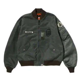 A Bathing Ape Multi Patch Bomber Jacket Olive Drab 1M30140015-OLIVE-DRAB