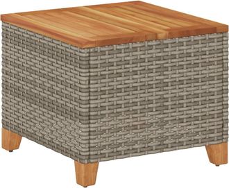 vidaXL Mesa De Jard&iacute;n Rat&aacute;n Sint&eacute;tico Madera Acacia Gris 45x45x37 Cm Vidaxl