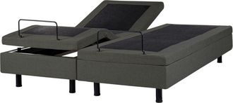 Beliani Cama Articulada El&eacute;ctrica Moderna Mando A Distancia Ajustable Sin Cabecero Poli&eacute;ster Gris Oscuro 160 X 200 Cm Duke Ii