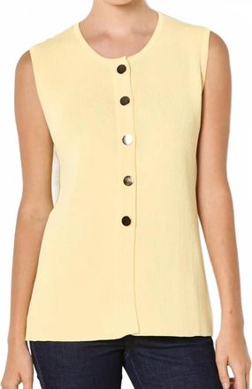 Apricot Press Stud Sleeveless Top In Yellow