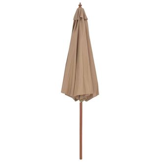 Berkfield Home Outdoor Parasol with Wooden Pole 300 cm Taupe in Beige