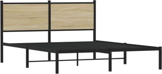 vidaXL Vidaxl - Metal Bed Frame without Mattress Sonoma Oak 150x200 cm King Size
