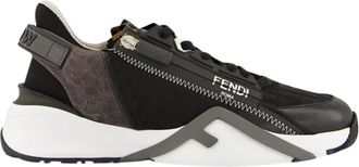 Fendi Flow Trainers - Heren - Sneakers - Zwart - 40 EU - Leer - Schoenen