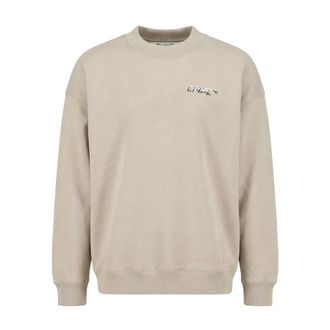 Off-white Sweatshirts, male, Beige, Size: XL Logo Skate Sweater