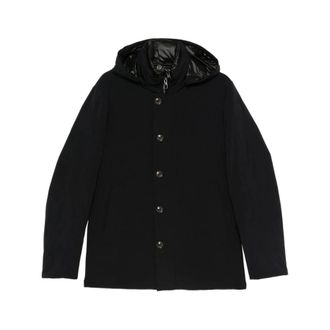 Montecore Winter Jackets, male, Blue, Size: 4XL Down Jacket with Buttons and Hood