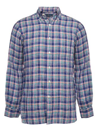 Ralph Lauren plaid buttoned shirt - men - Linen/Flax - S - Blue