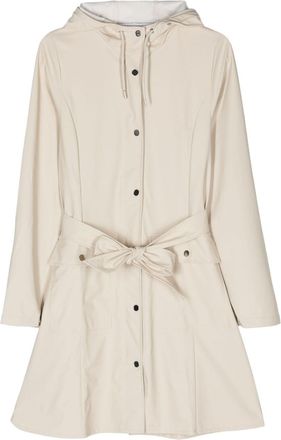 Rains Curve W hooded raincoat - women - Polyurethane/Polyester - S - Neutrals
