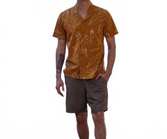 Bridge & Burn Mens Bodie Short Sleeve Button Down Shirt In Shoreflight Amber
