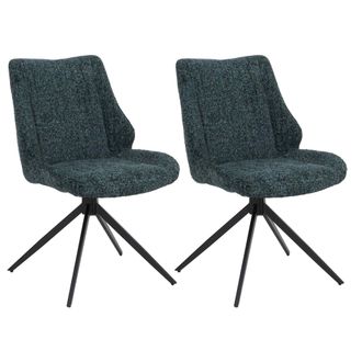 Hhg [nunca Usado] Juego De 2 Sillas De Comedor Hhg-961, Sillas De Cocina, Giratorias Con Funci&oacute;n &laquo;auto-return&raquo;, Tejido De Chenilla (410 G/m&sup2;) Con Certific