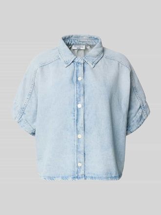 Marc O'Polo Denim Marc OPolo Denim Relaxed Fit Kurzarmbluse aus reiner Baumwolle in Jeansblau, Gr&ouml;&szlig;e XL