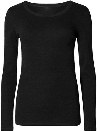 Generic VEARZ Womens Plain Long Sleeve T-Shirts - Ladies Stretchy Casual Basic Tops Summer Slim fit Round Neck Tee Tops Plus Size Black, 12-14