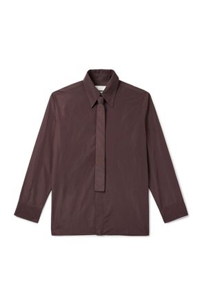 Jil Sander Slim-Fit Tie-Detailed Taffeta Shirt
