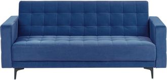 Beliani Sofa Bed 3 Seater ABERDEEN Velvet Blue