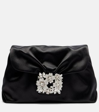 Roger Vivier Efflorescence Mini satin clutch