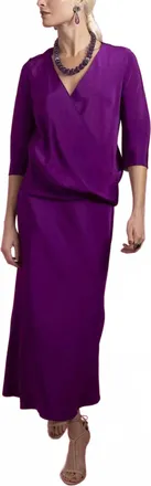 Peter Cohen Silk Bias Skirt In Dahlia
