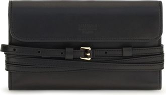 Moschino Womens Leather Wallet With Buckle Detail Black Goatskin (hircus Goatskin) Shoulder Bags