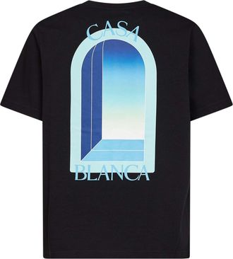 Casablanca Mens T-Shirt Gradient Larche Black Cotton Jersey Organic T-Shirts And Polos