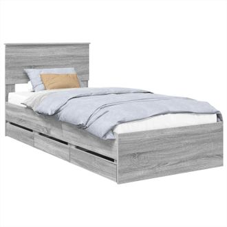 vidaXL Estructura De Cama Gris Sonoma 100 X 200 Cm Madera Ingenieril Vidaxl