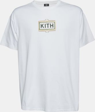 Kith White Logo Ornate Jersey Crew Neck T-Shirt