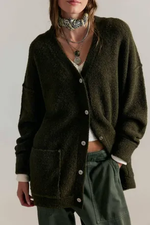 Free People Blazing Cardigan In Dark Green