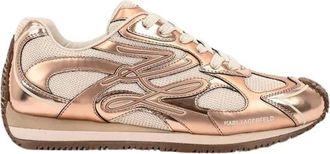 Karl Lagerfeld Velocette Sneakers - Dames - Sneakers - Geel - 38 EU - Leer - Schoenen