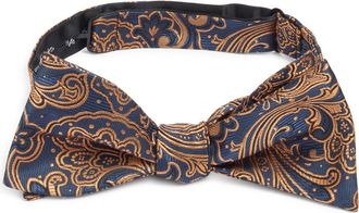Clifton Wilson Paisley Silk Bow Tie in Orange at Nordstrom