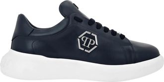 Philipp Plein Lo-top Sneakers Hexagon - unisex - Sneakers - Blauw - 44 EU - Leer - Schoenen