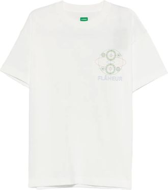 Flaneur Speaker grafische prints T-shirt - Wit