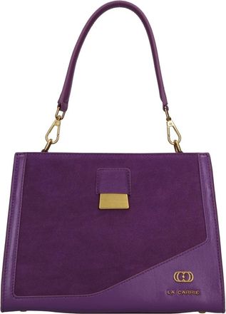 La Carrie Irregular Medium Leren en Su&egrave;de Tas - Dames - Schoudertassen - Paars - ONE Size - Su&egrave;de - Tassen