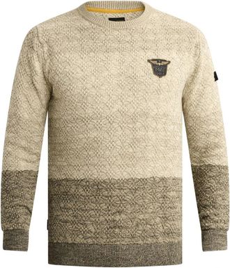 PME Legend Ronde hals gebreid - Heren - Truien - Beige - Maat: M