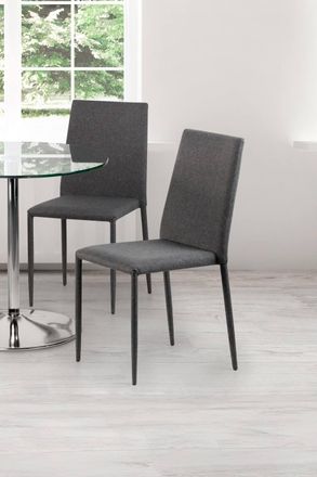 Julian Bowen Jazz Fully Upholstered Stacking Dining Chair (Set of 4) in Grey