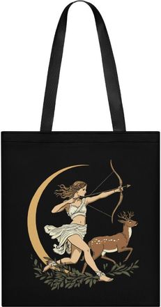 Generic Greek Goddess Artemis Womens Tote Casual Shopping Bag Lightweight Shoulder Bags Hobos Handbag for Work Travel Daily 35x40cm